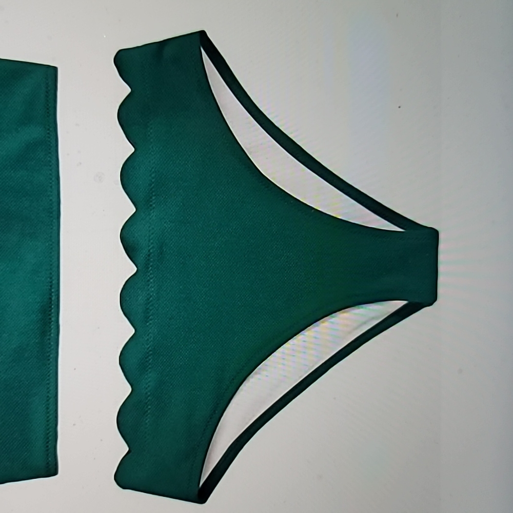 Nwt scallop edge bikini tie back adjustable size 8 - Picture 11 of 13